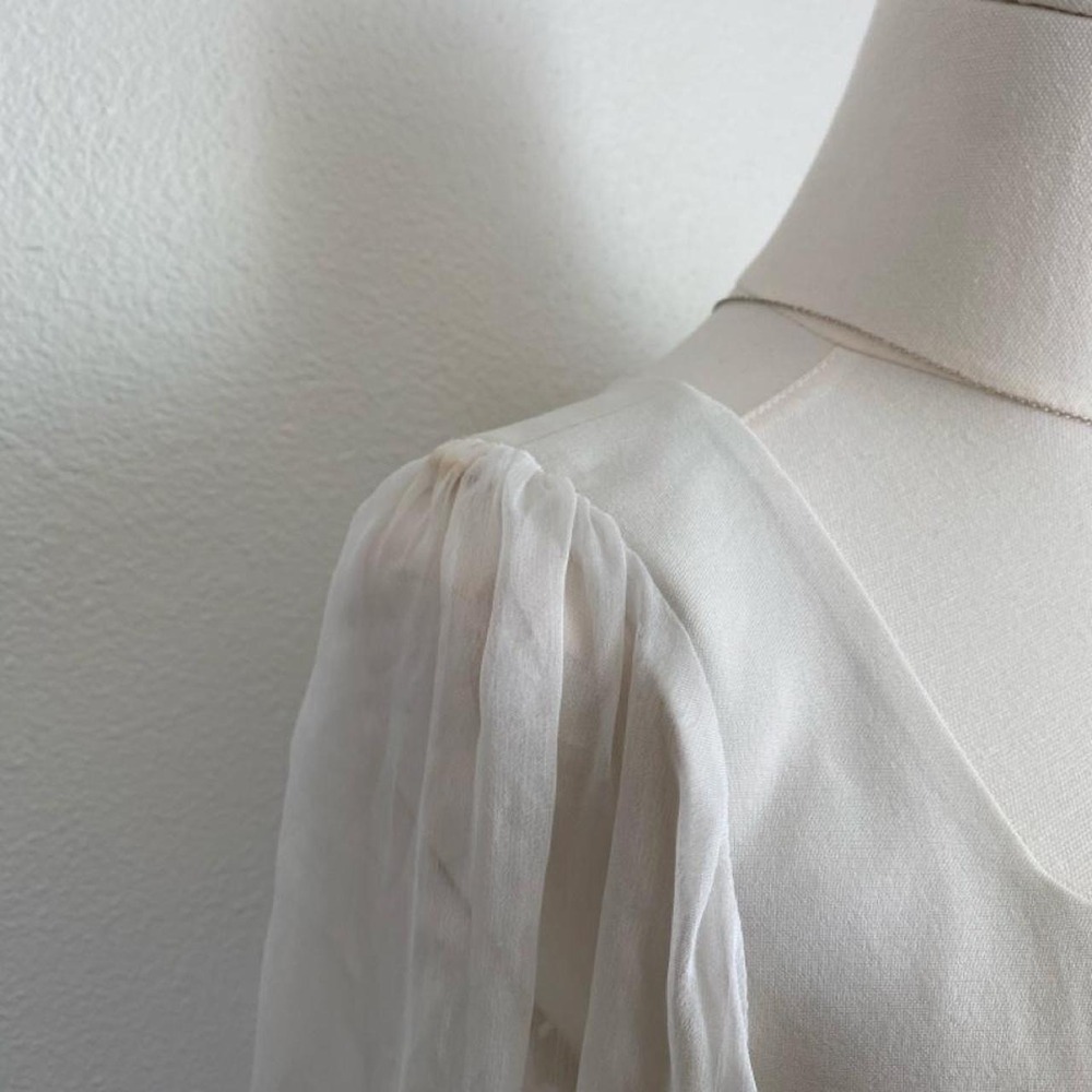 Vintage Corset Blouse Square Neckline Regency Coquette Milkmaid - Picture 5 of 8